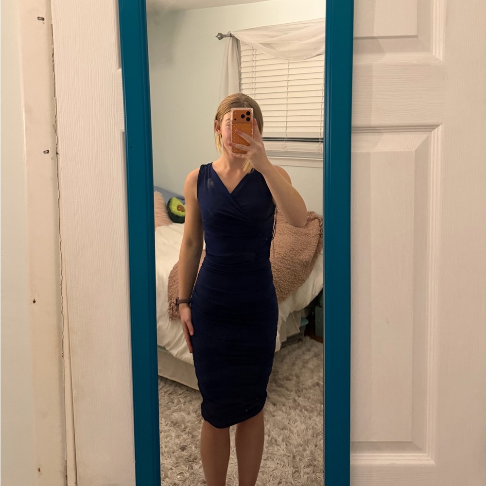 Express Navy Midi Dress